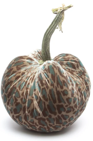 Hot Skwash Greige Leopard Velvet Pumpkins