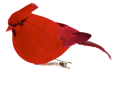 Small Cardinal Ornament w/ Clip