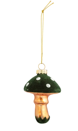 Flocked Mushroom Ornament