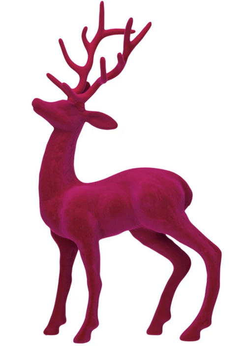 Flocked Plastic Standing Deer