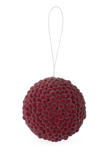 Icy Red Berry Ball Ornament