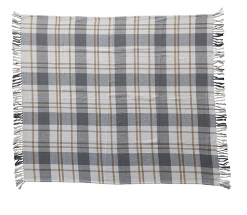 Brushed Cotton Flannel Throw Plaid