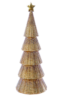 12" Star Topiary Tree Gold