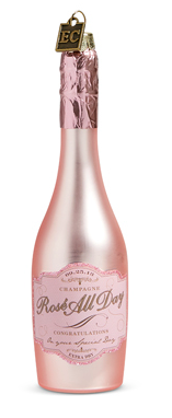 EC 5.75" Congratulations Pink Champagne Ornament