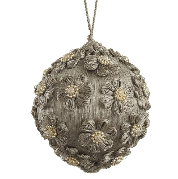 Yarn Jewel Flower Ball Ornament