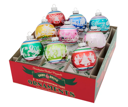 Shiny Brite - Holiday Splendor 1.75" Decorated Shapes