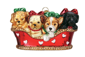 Puppies in a Basket by Old World Christmas