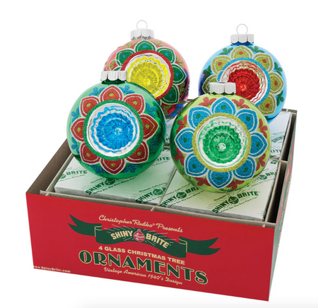 Shiny Brite - Holiday Splendor 1.75" Decorated Shapes