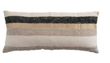 Gold, Black, & Ivory Striped Lumbar Pillow