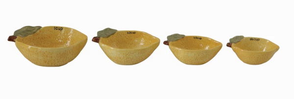 Stoneware Lemon Measuring Cups - Set of 4