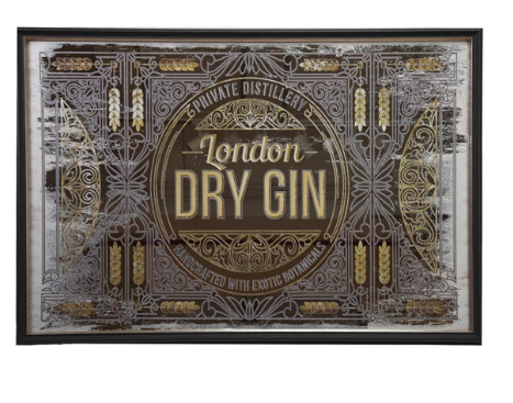 London Dry Gin Antique Mirror Wall Decor