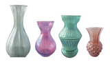 Debossed Glass Vases - 4 Colors