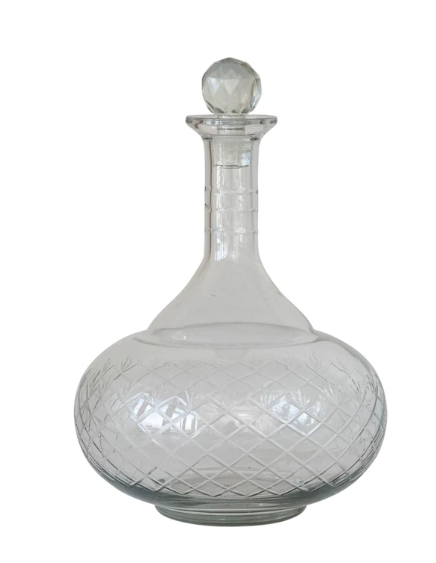 Etched Glass Decanter w/ Stopper