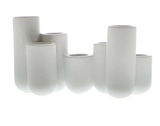 Luna Ceramic Bud Vase Cluster Matte White