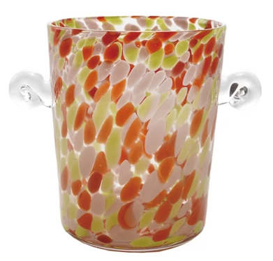 3.5 Qt Confetti Ice Bucket w/ Handles Orange/Pink/Yellow