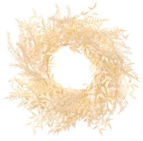 Ruscus, Fern, & Willow Wreath - 28"