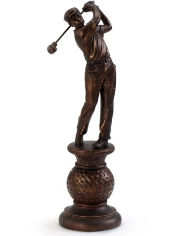 Man Golfer on Ball Pedestal Statue