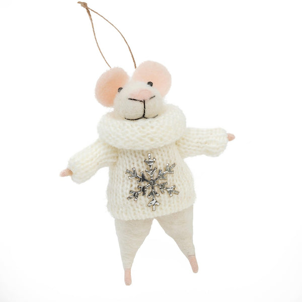 Indaba Felted Mouse Ornament- Just for you Jackson – Galleria